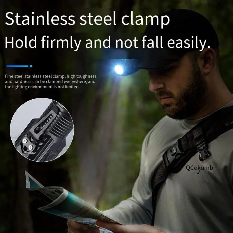 3*LED Powerful Portable Ultra Bright Mini Torch Rechargeable Waterproof Cap Clip Flashlight for Outdoor Camping Emergency