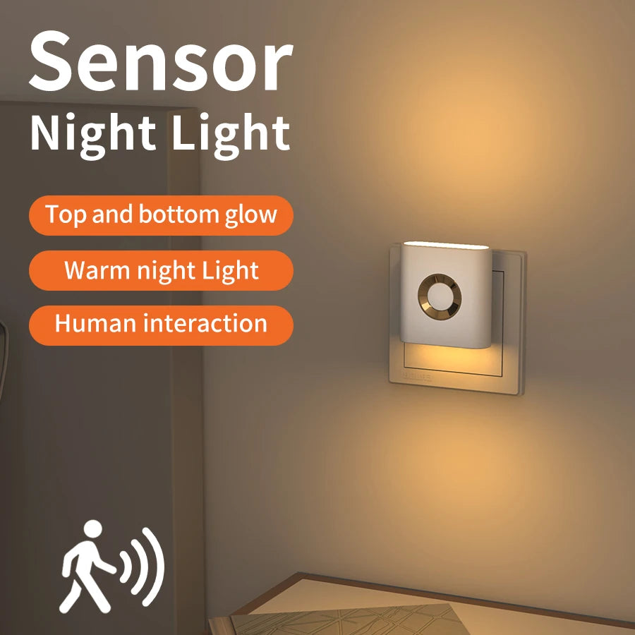Up and Down LED Wall Lamp Motion Sensor Warm Lighting 220V EU Plug Night Light for Bedroom Hallway Corridor Stairs Ambient Light