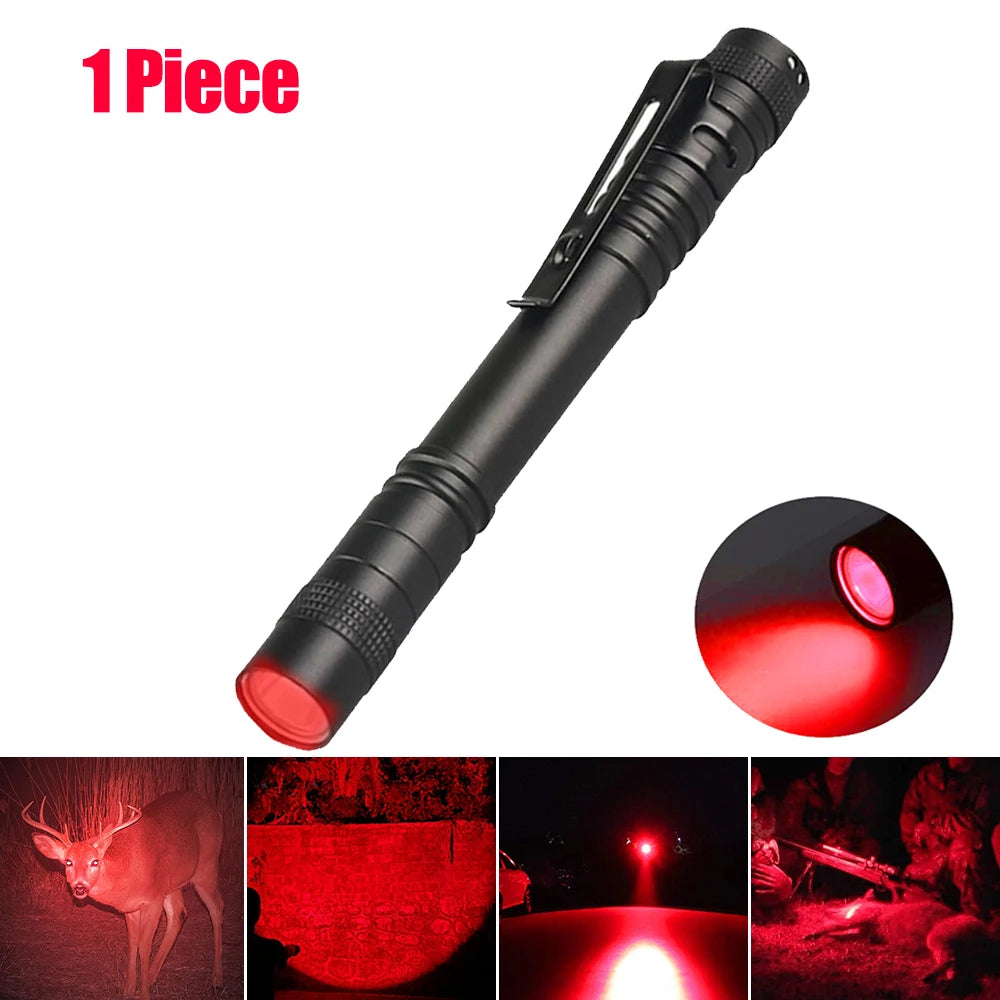 Mini Pen Light Flashlight Red/White/395nm Torch Penlight Flashlight with Clip Pet Dog Cat Urine Stain Ore Money Detection Torch