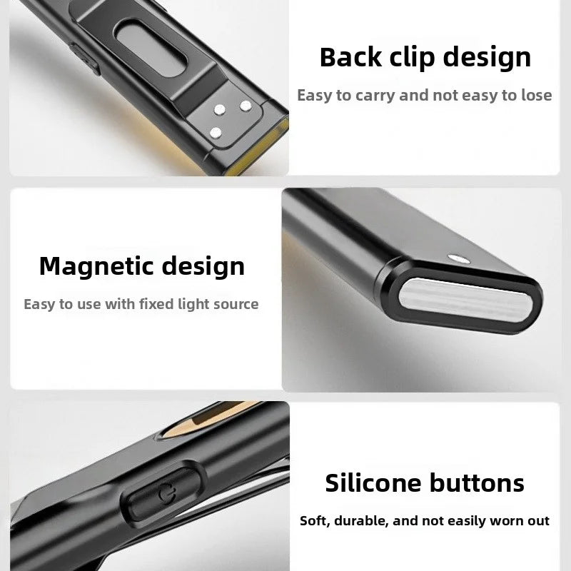 Emergency Portable Rechargeable Mini LED Keychain Flashlight 800LM Magnetic Pocket Torch Light for Work, Camping, Car Use