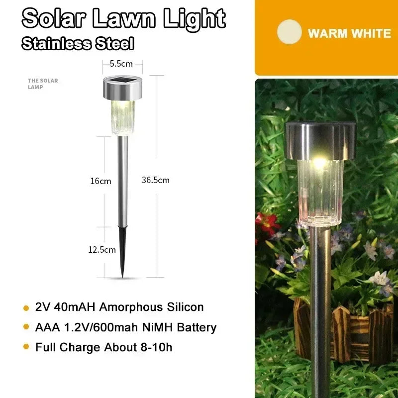 New Solar Outdoor Lights New Garden Lamps Powered Waterproof Landscape Path for Yard Backyard Lawn Patio Decorative LED Lighting