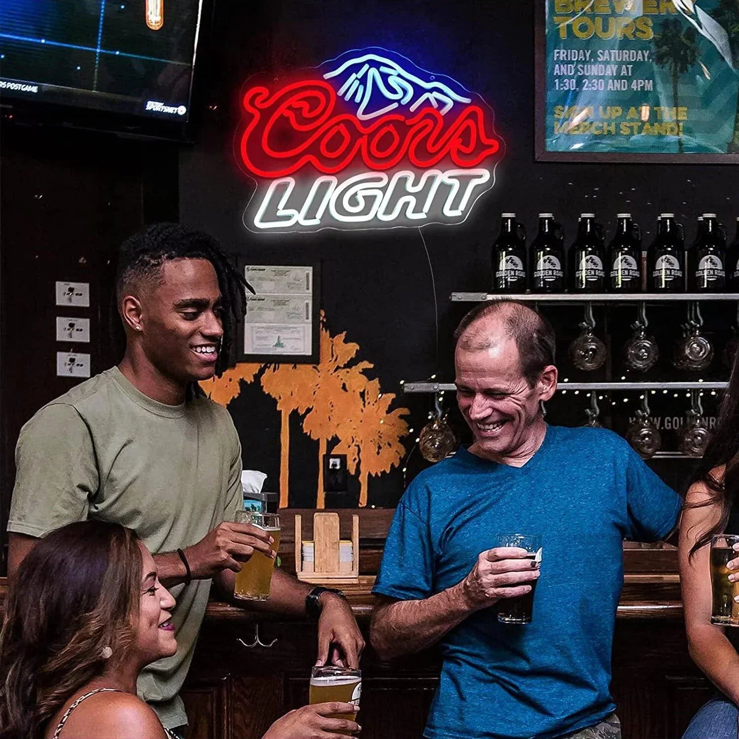 Coors Light Beer Neon Sign with Mountain Logo Design for Home Bar Man Cave Game Room Wall Decor Vibrant Lighting Unique Gift