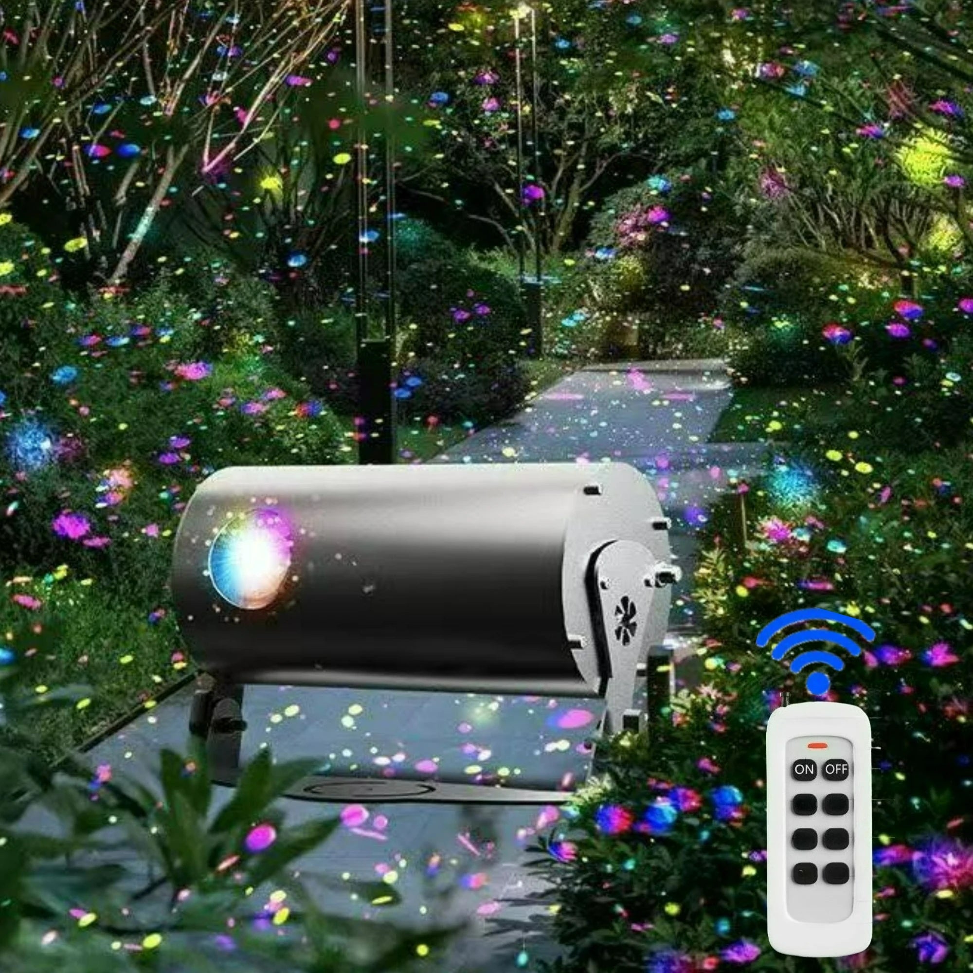 Dynamic Firefly Projection Lamp with Remote Control Light Adjustment Outdoor Waterproof Courtyard Lawn Garden Landscape Light