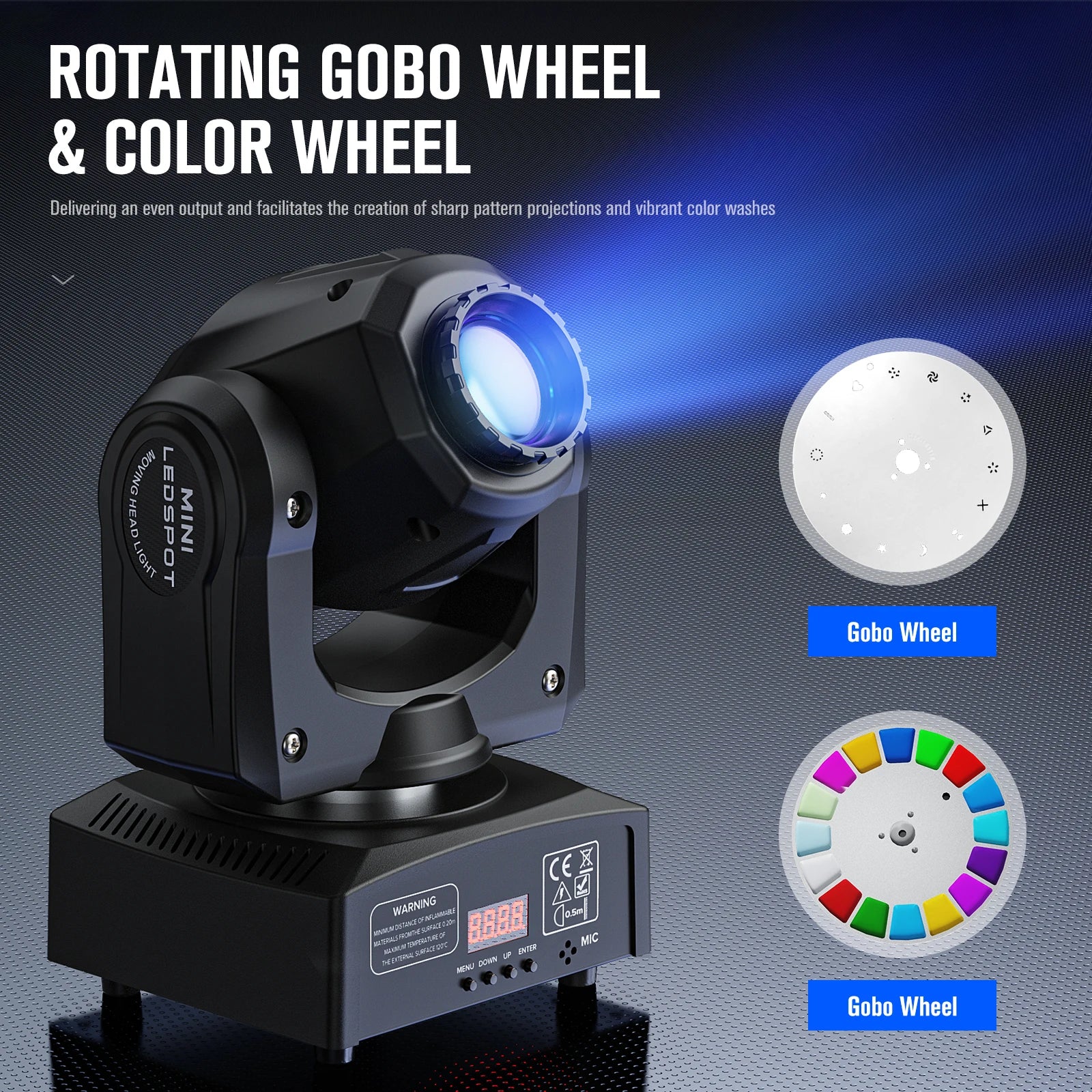 2PCS 30W Spot Moving Head Light Beam Stage Effect Lighting Projector DMX Voice Control for Disco Party Concert Wedding Theater