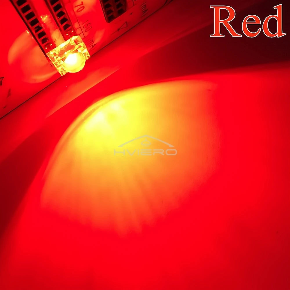 100Pcs Min F5 5mm Red Green Blue White Yellow Dome Flux Water Clear Piranha 1.9~3.4V Lamp Bead Light DIY Emitting Diode Led Bulb