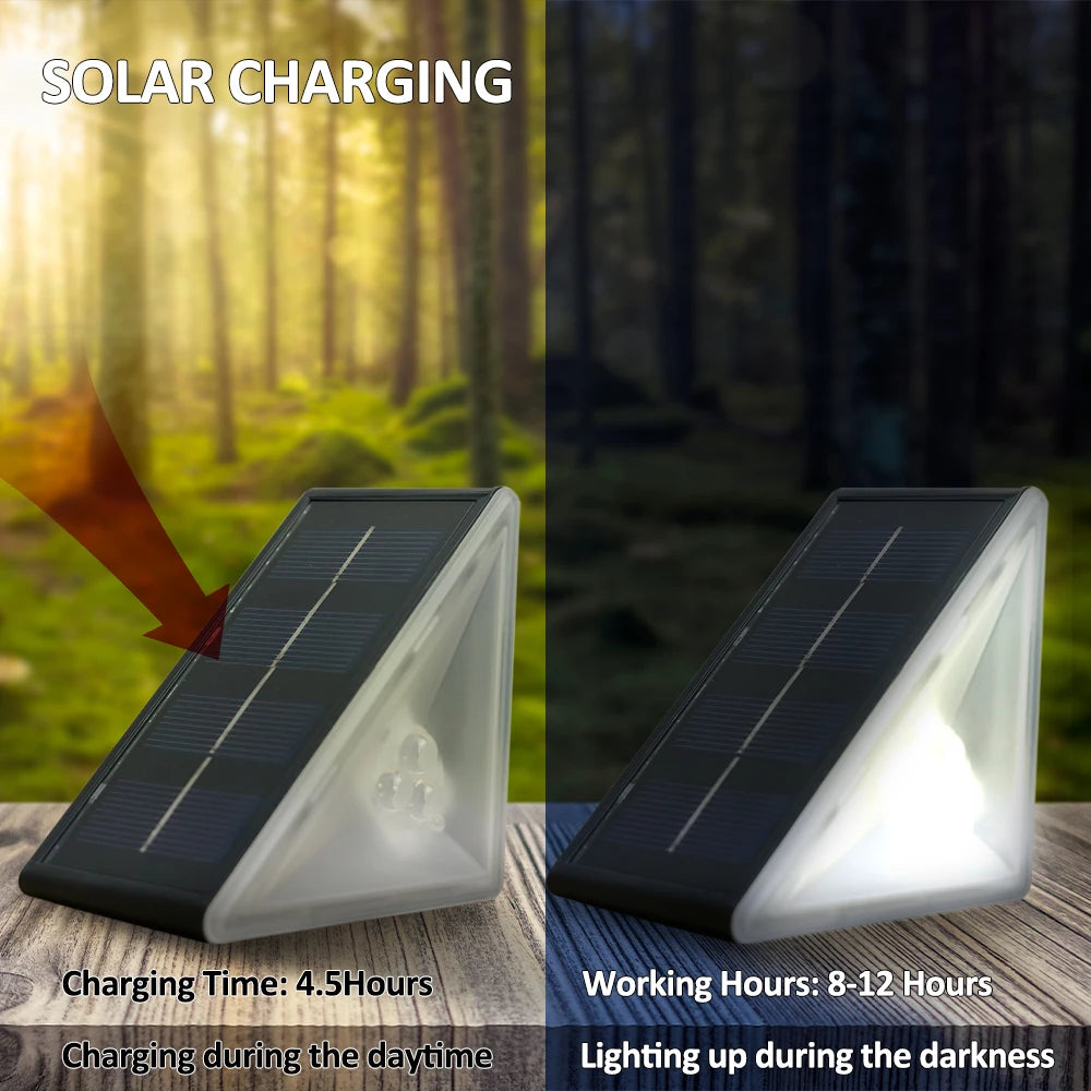 Outdoor Solar Step Lights, Warm White & RGB, IP67 Waterproof, Auto On, for Patio, Yard, Driveway, Porch Decoration