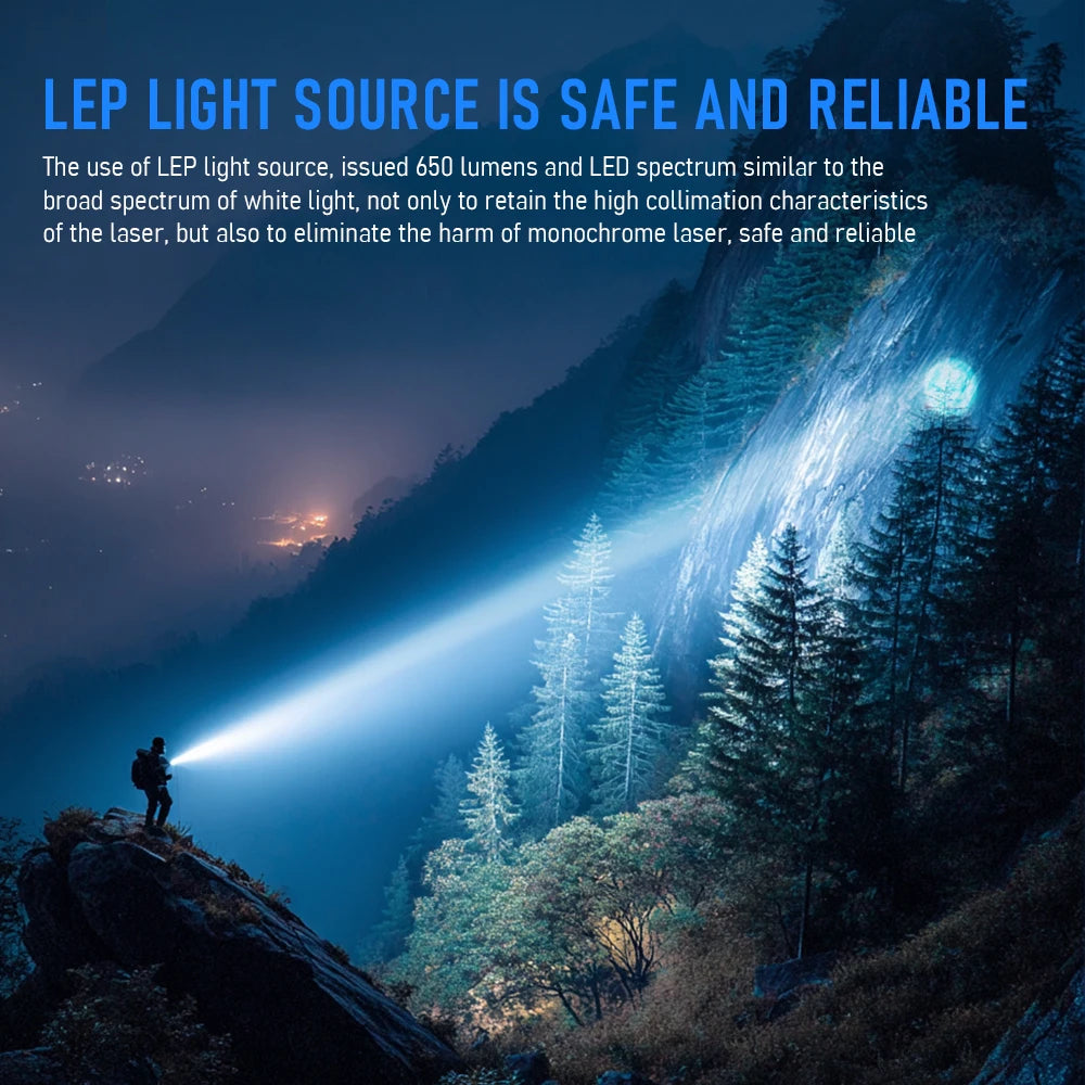 Trustfire T45R 1695 Meter Light Distance LEP Tactical Flashlight 650 Lumen La-ser High Power Led USB Flashlight Rechargeable Self Defense LEP Torch With Remote Rattail Pressure Switch
