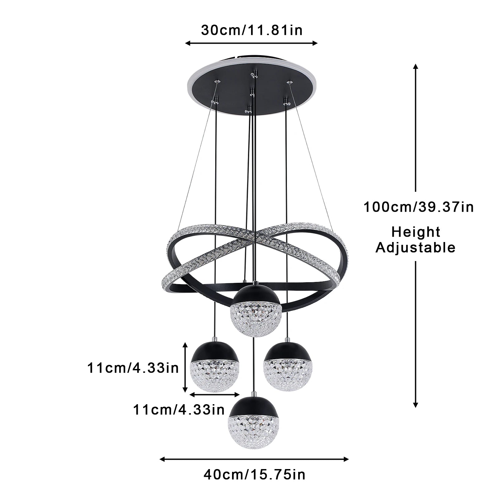 VETRULUS Modern LED Chandelier Lighting Three LED Colors Nordic Restaurant Lighting Living Room Chandelier Hanging Lamp Lighting Fixture