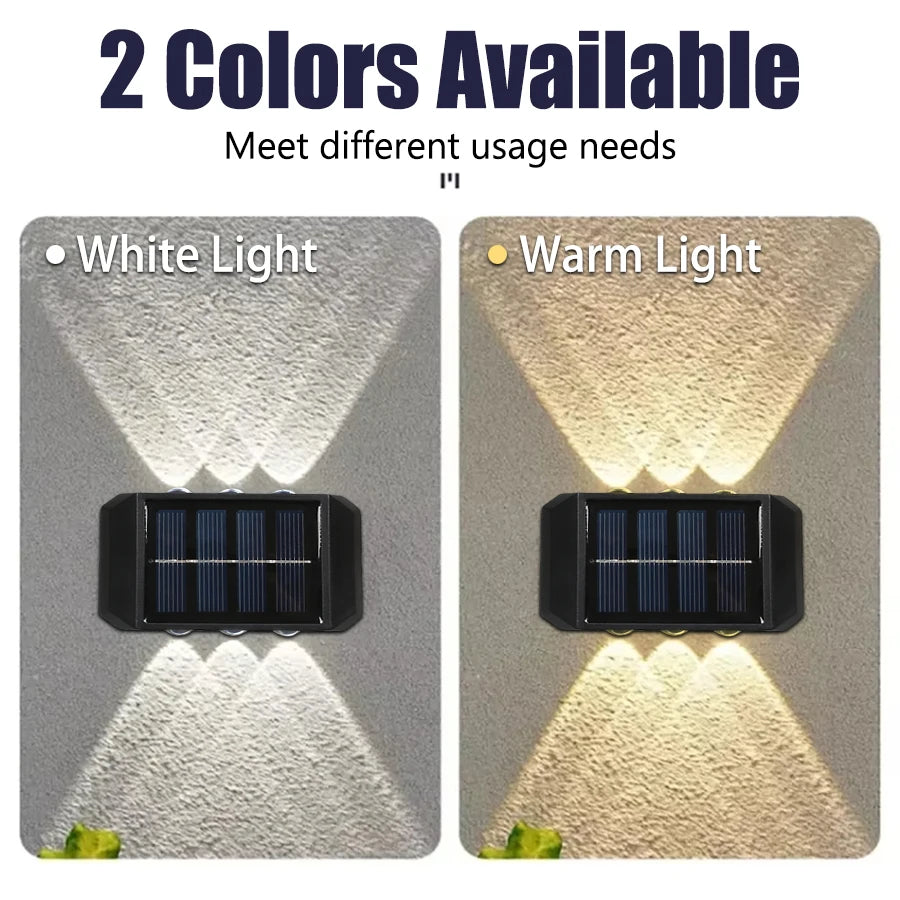 Solar Wall Light Outdoor,Waterproof LED Garden Fence Lamp,Solar Powered Wall Mount Decorative Lighting,Street Patio Landscape