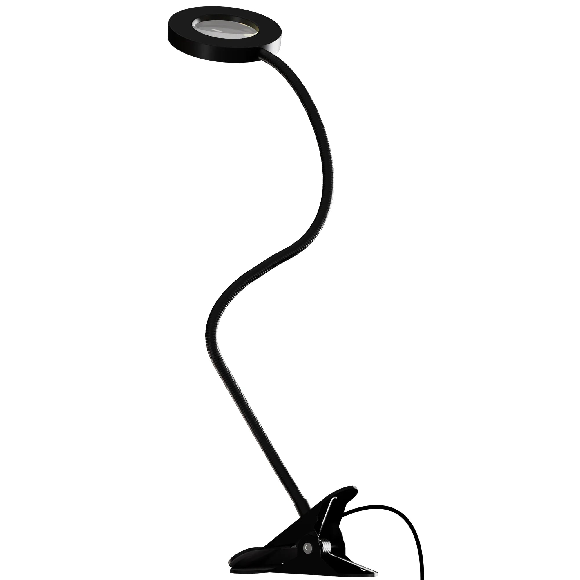 Dimmable LED Clip On Magnifying Lamp 5X, Clamp Magnifying Glass with Light for Reading, Crafts, DIY & Repair, 1 Piece.