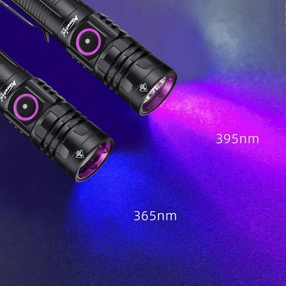 3x365nm/395nm UV LED Flashlight High Power Blacklight USB Rechargeable CatDog Pet Stain Tinea UV Glue Curing Scorpion Lamp Torch
