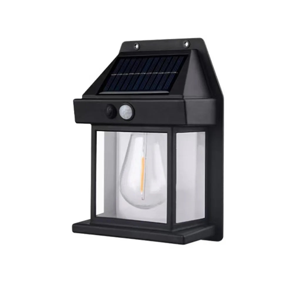 3 Lighting Modes Waterproof Courtyard Garden Decoration Lantern Solar Tungsten Night Lamp Intelligent Motion Sensor Wall Lamp