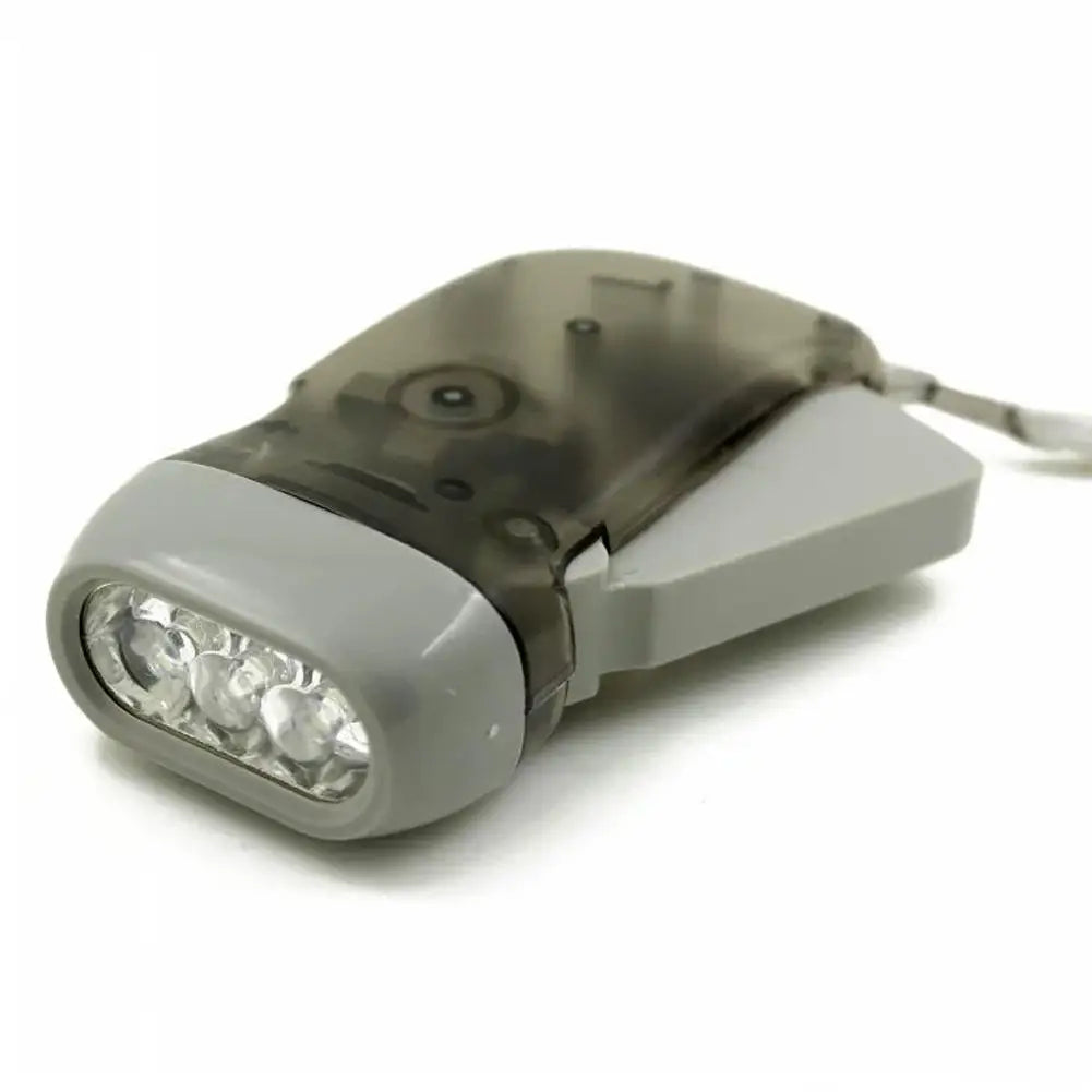 LED Hand Pressing Dynamo Crank Power Wind Up Flashlight Emergency LED Flashlight Flashlight Power Bank Outdoor Home Supplies