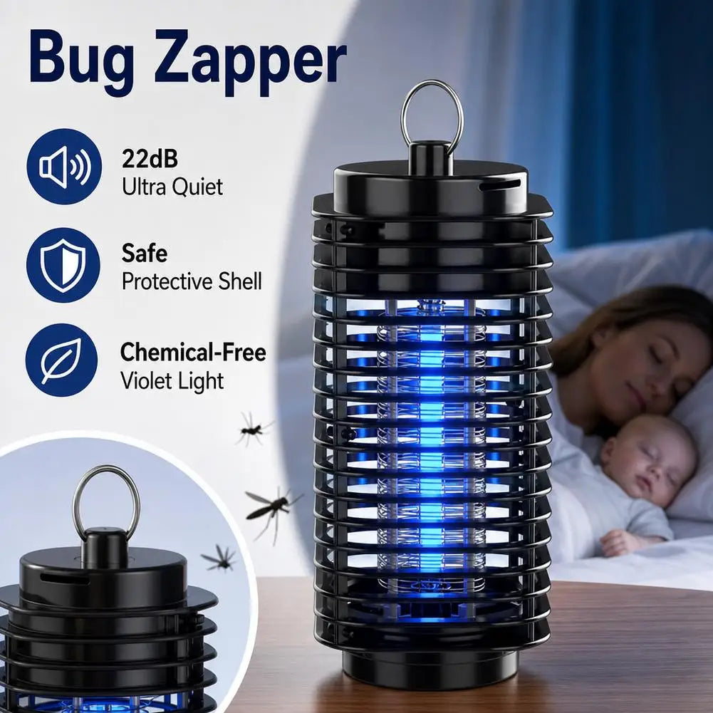 Electric Mosquito Zapper UV Insect Killer Lamp Ultra Quiet Bug Fly Trap with Safety Grid Indoor Hanging Bug Zapper EU Plug