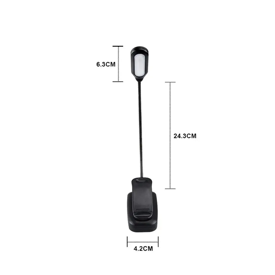Adjustable LED Clip-On Book Lamp Table Battery Powered Flexible Study Learning Desk Lamp Portable Bedroom Reading Night Light