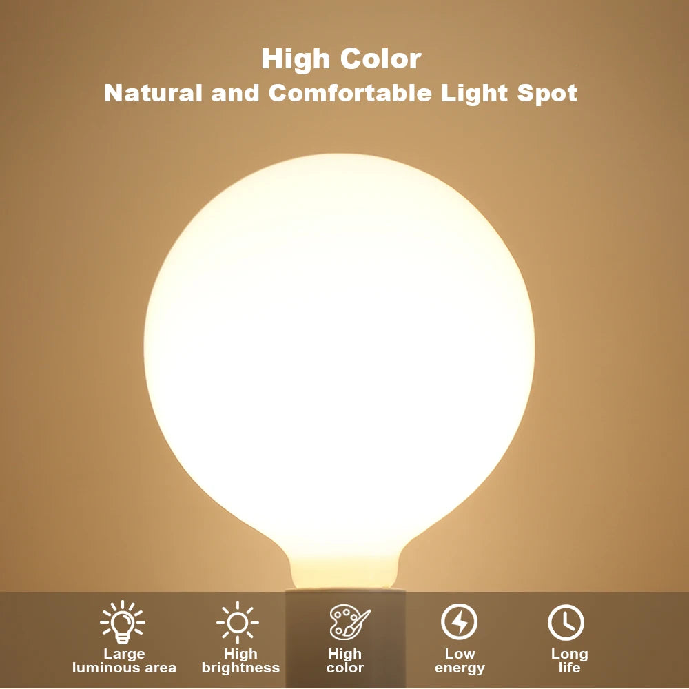 2-4pcs Big LED Bulb E27 AC 220V 110V G80 G95 G125 Energy Saving Global Light Lampada Ampoule Milky Light Bulb LED Lamp