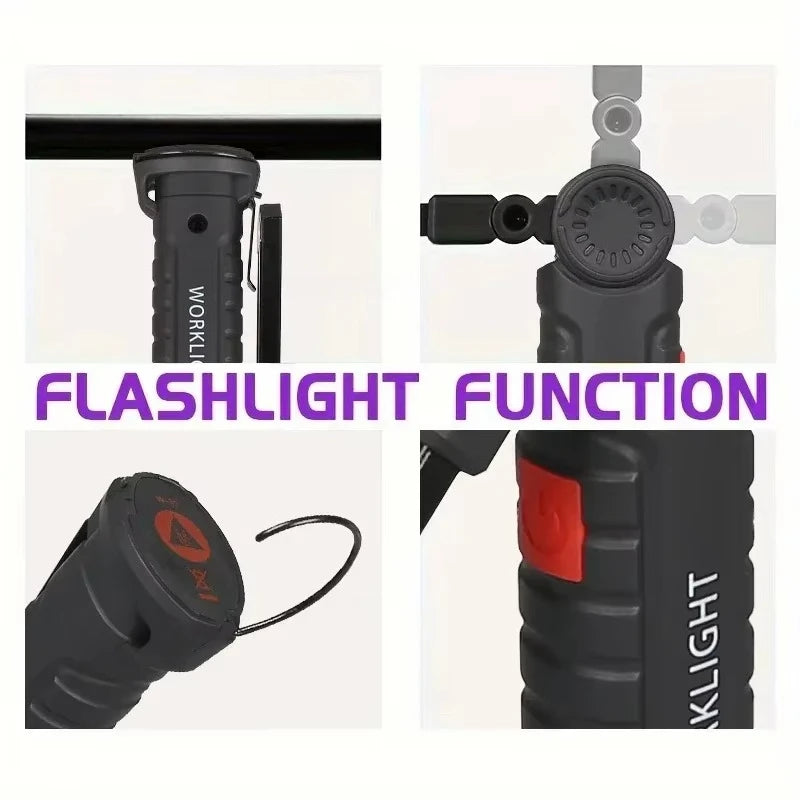 395nm Led UV Flashlight USB Rechargeable Foldable Lamp with Magnetic and Hook Pet Urine Detector Resin Curing Portable UV Light