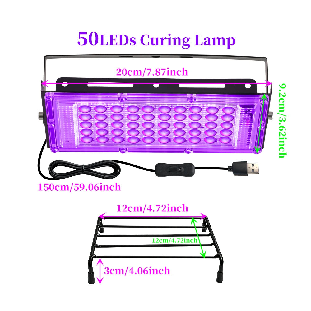50 LED UV Resin Curing Lamp | Fast Cure USB UV Light for DIY Jewelry Making and Epoxy Crafts