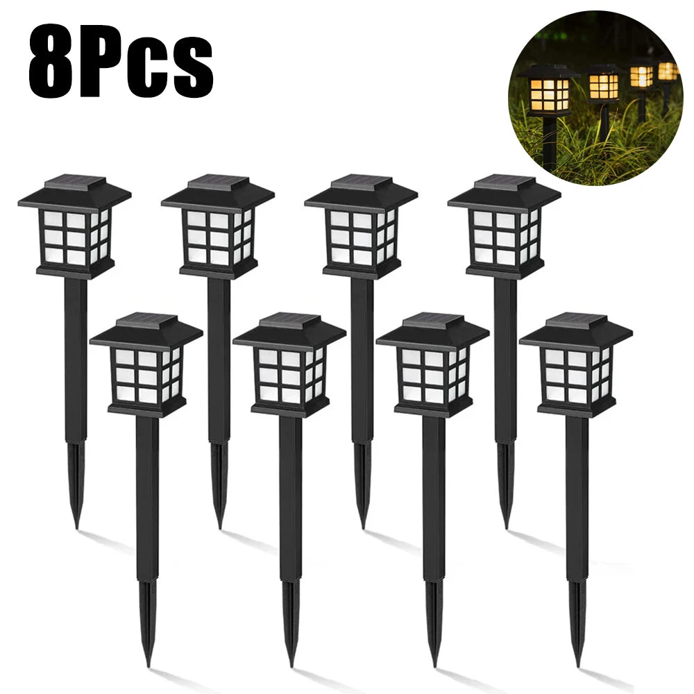 1/2/4/6/8/12Pcs Solar LED Pathway Lights Outdoor Waterproof Walkway Garden Decor Street Lamp for Landscape Yard Patio Driveway
