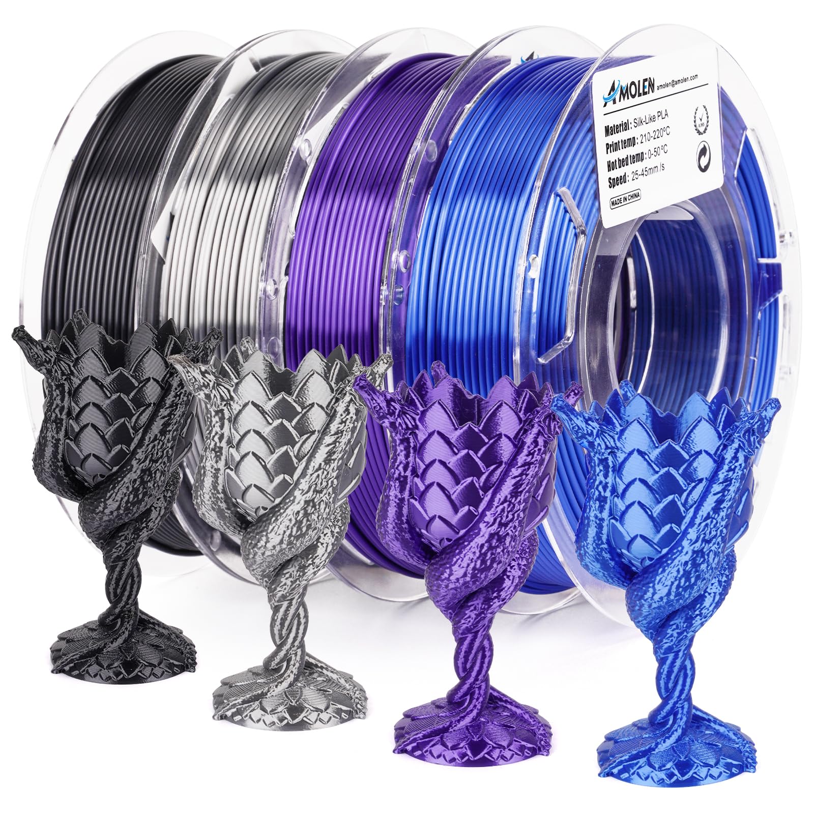 PLA Silk Basic Variety Pack (4x200g) - 1.75MM