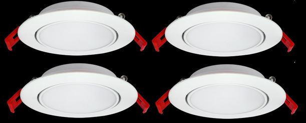 4'' 9W 5000K 600Lm Round Gimbal 30 Tilting White Finish CRI80