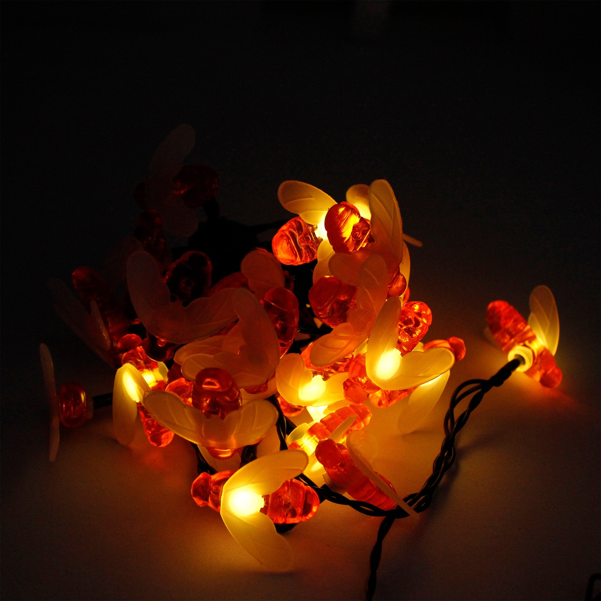 20 LED Battery Operated String Lights with Bees - Warm White (Style 2)