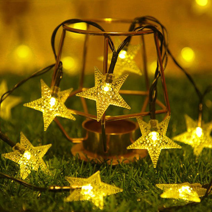Solar Star String Lights, 100 LED, Warm White, 39 ft
