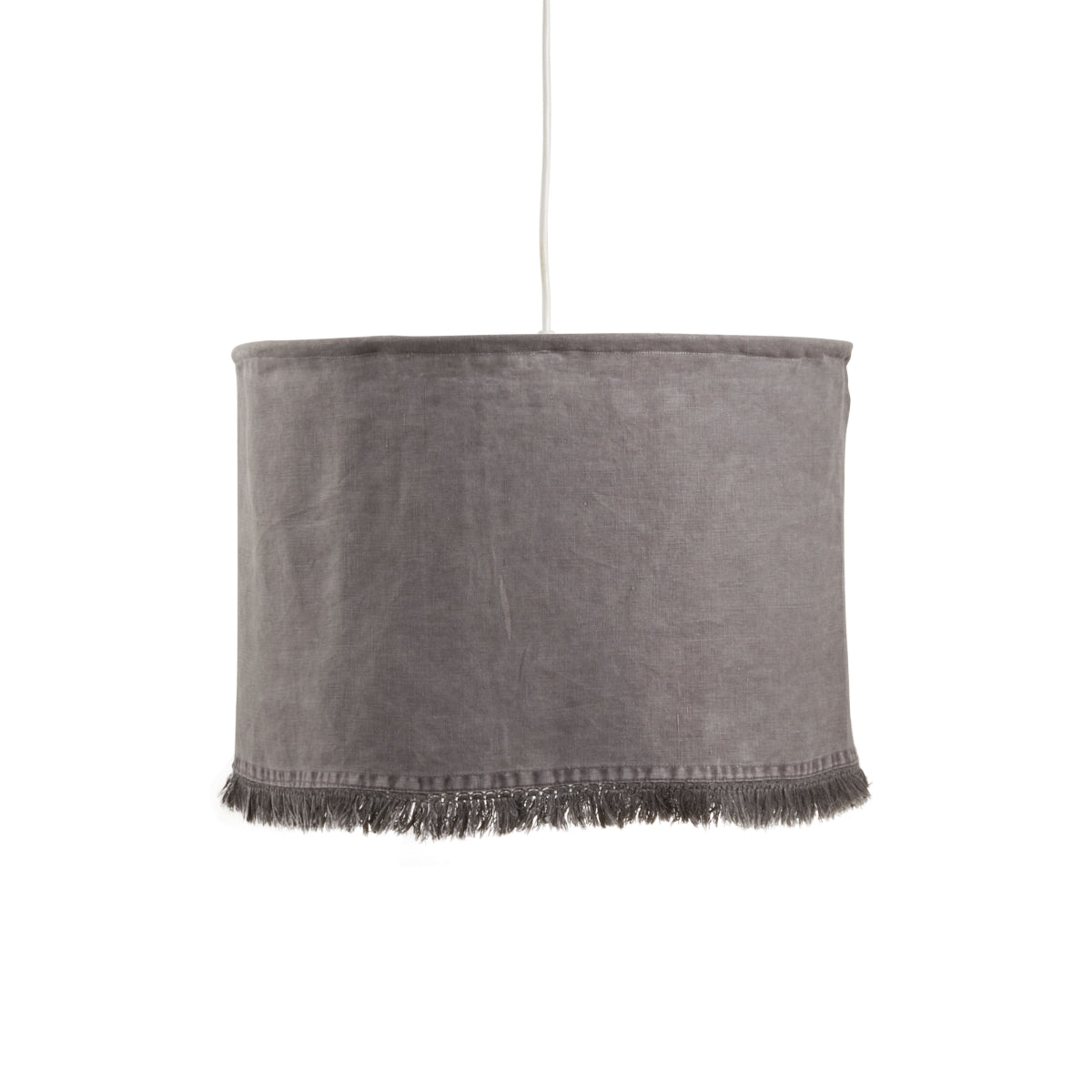 Saro Lifestyle Stonewashed Fringe Lamp Shade, 12&quot; X 18&quot;, Slate