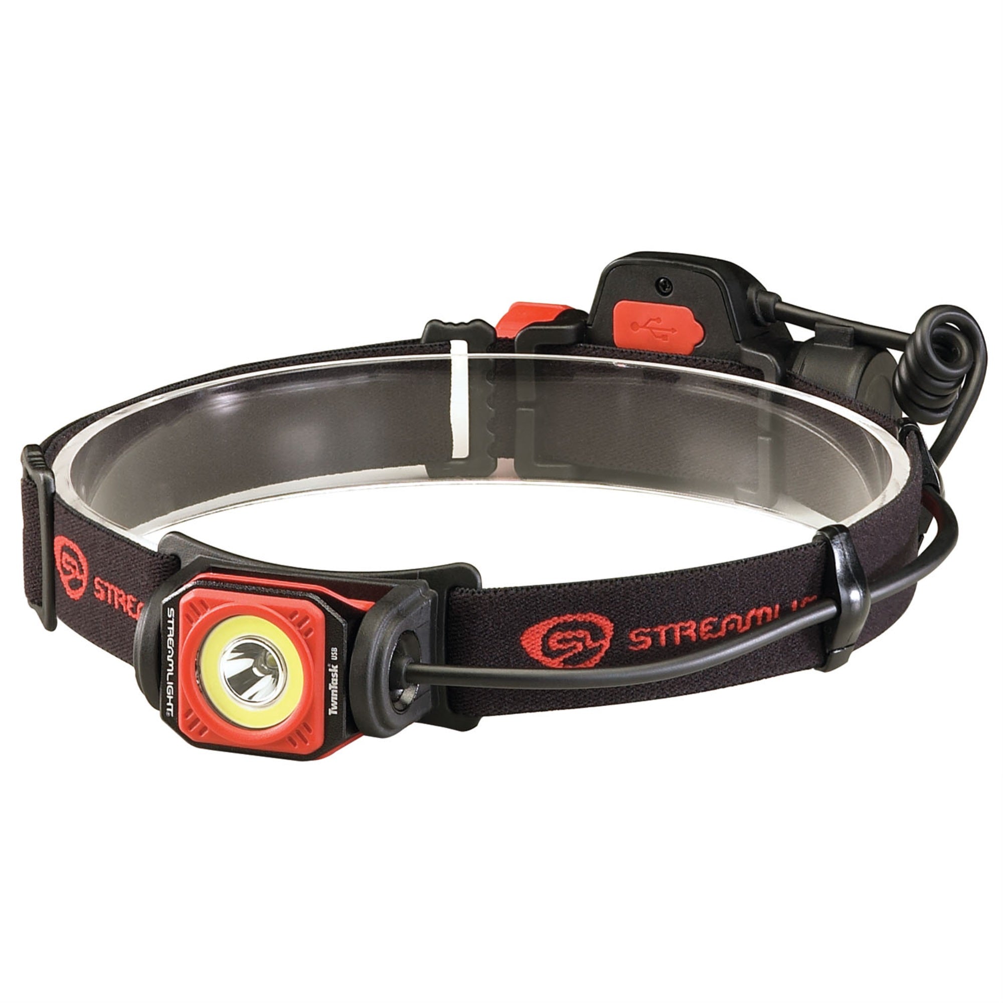 Streamlight 51063 Twin-Task USB Headlamp, One Size, Black/Red, Blend Material