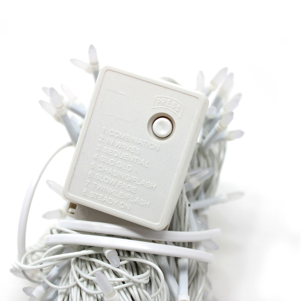 100 LED String Light with Connector - White