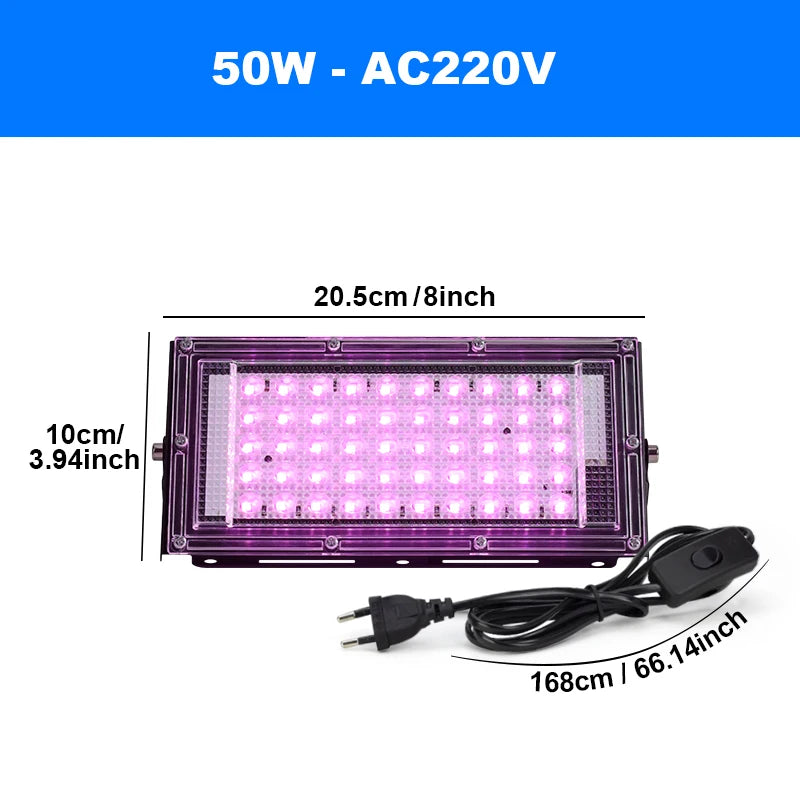50W 100W 150W LED Grow Light 220V Outdoor LED Floodlight Full Spectrum LED Plant Growth Lamp LED Spotlight Projector Streetlight