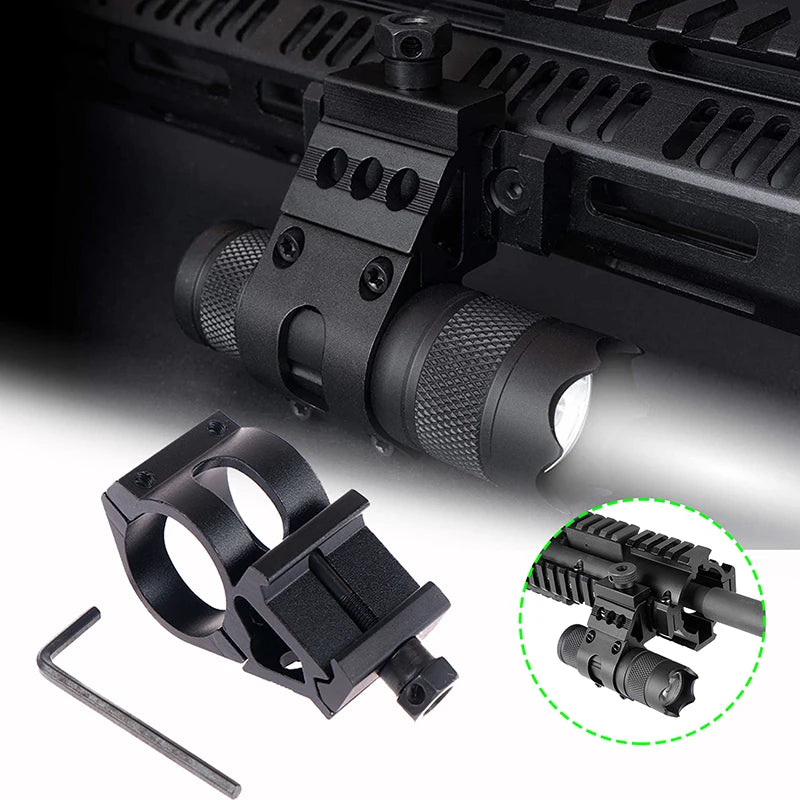 1PCS 25.4mm Quick Release Offset Flashlight Scope Mount 20mm Rail 45 Degree Sight Mount Hunting Accessories