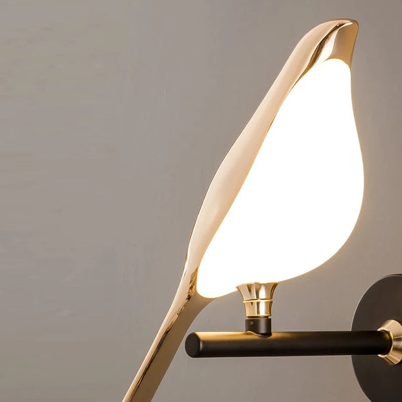 Nordic Golden Bird LED Wall Lights Parlor Bar Creative Wall Lamps Novelty Sconces Bedroom Bedside Lamp Living Room Decoration