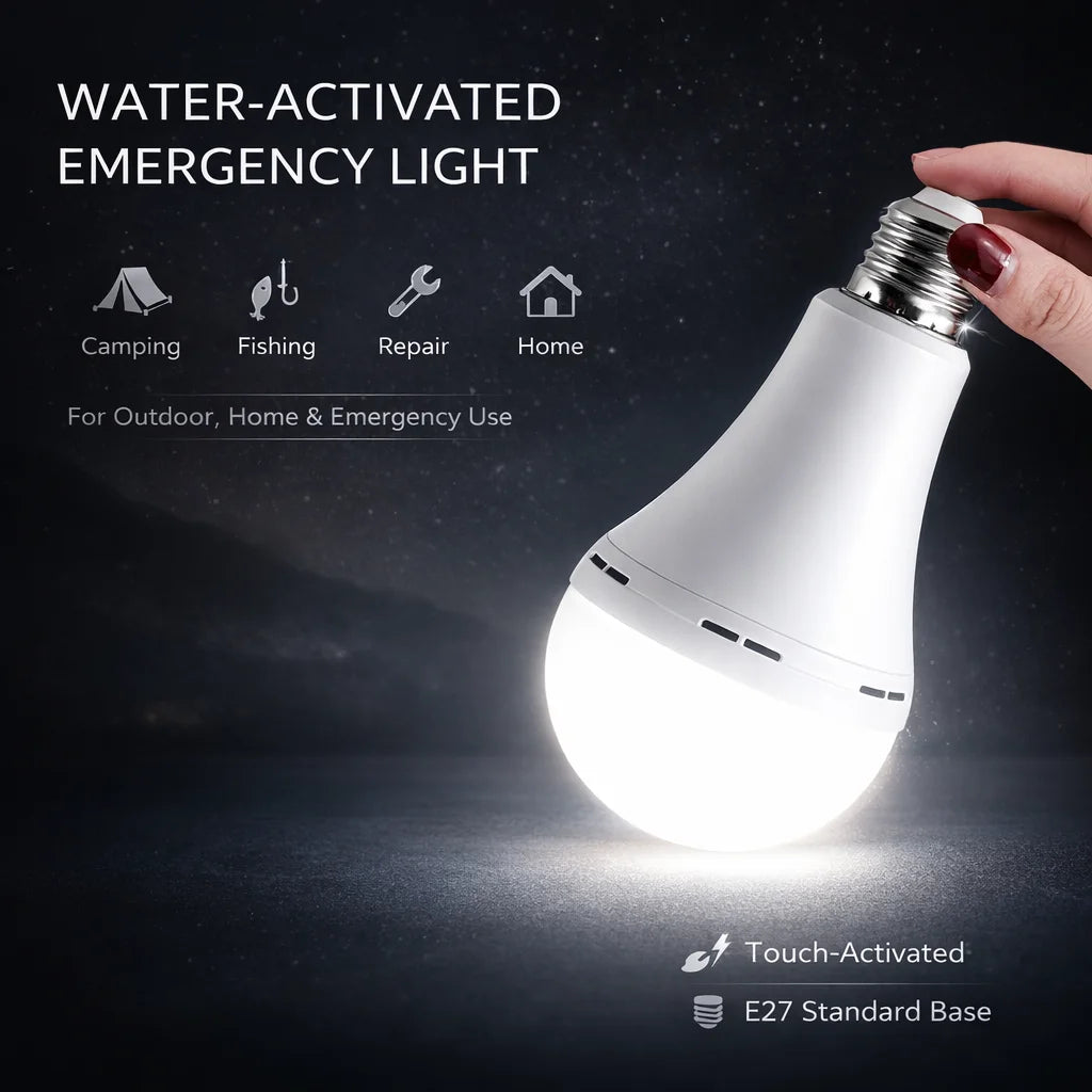 7W 9W 15W LED Emergency Rechargeable Light Bulb, Energy Saving Backup Lamp for Home Power Outage, Portable Handheld Lightin