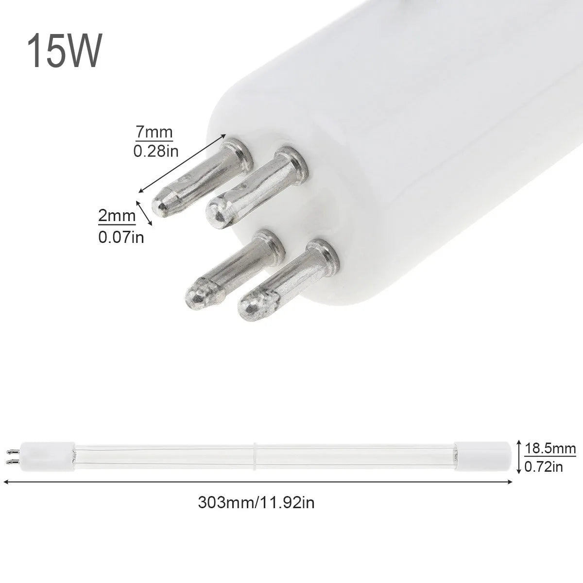 G10q 8W 14W 15W 17W 41V UV Lamp Light with Straight Pipe Type and Single Ended 4 Needle for Air Equipment