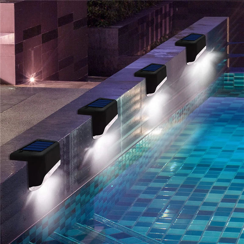 4-32 Pack Outdoor LED Solar Step Lamp Path Stair Garden Lights IP65 Waterproof Balcony Light Decoration for Patio Fence Light