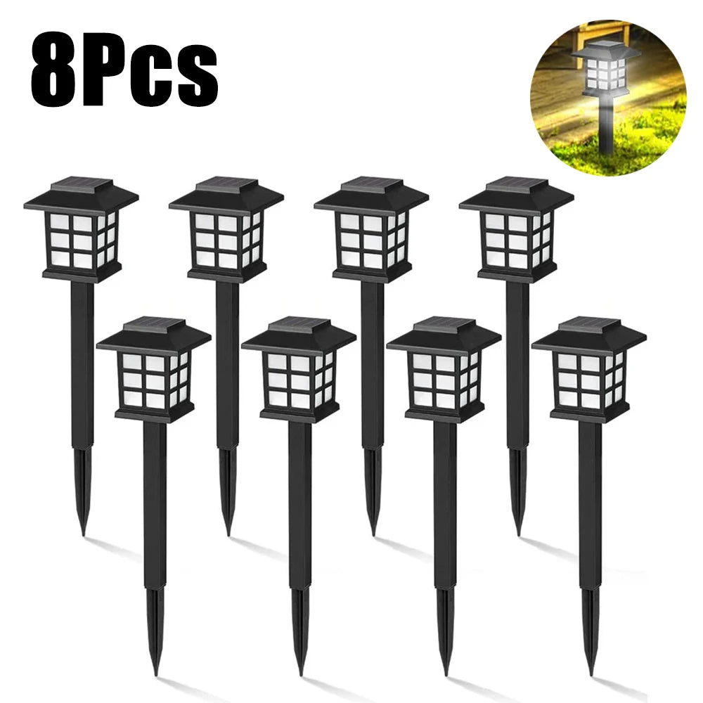 1/2/4/6/8/12Pcs Solar LED Pathway Lights Outdoor Waterproof Walkway Garden Decor Street Lamp for Landscape Yard Patio Driveway