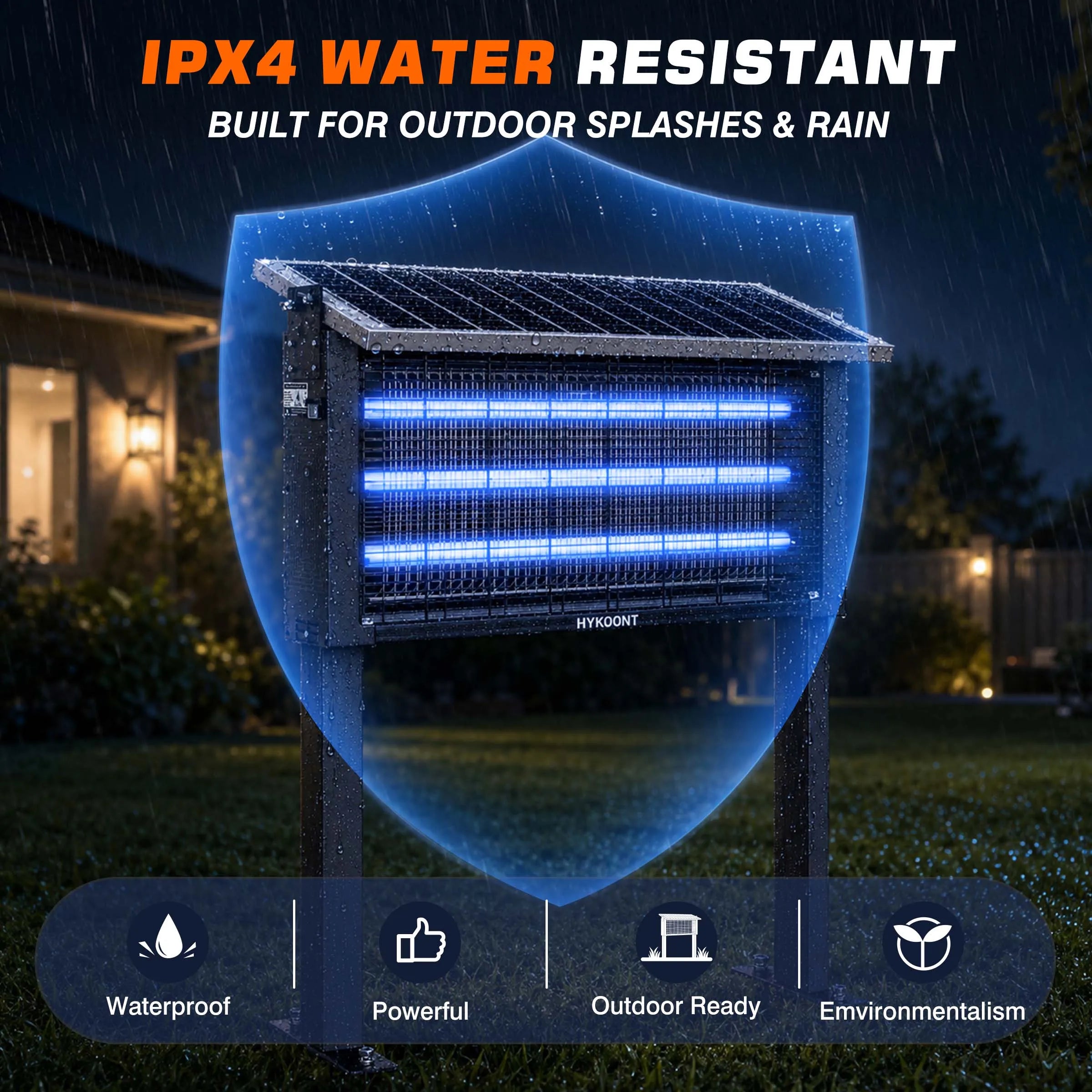 Solar Bug Zapper Light Outdoor, 18W/30W Solar Mosquito Killer Lamp, 3500V Electric Insect Trap, Dusk to Dawn Bug Zapper for Mosquitoes, Flies & Gnats