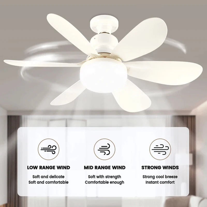 Home E27 Base Ceiling Fan Light with 30W/40W LED Night Light Adjustable Lighting Mode Remote Control High Wind Power Ceiling Fan