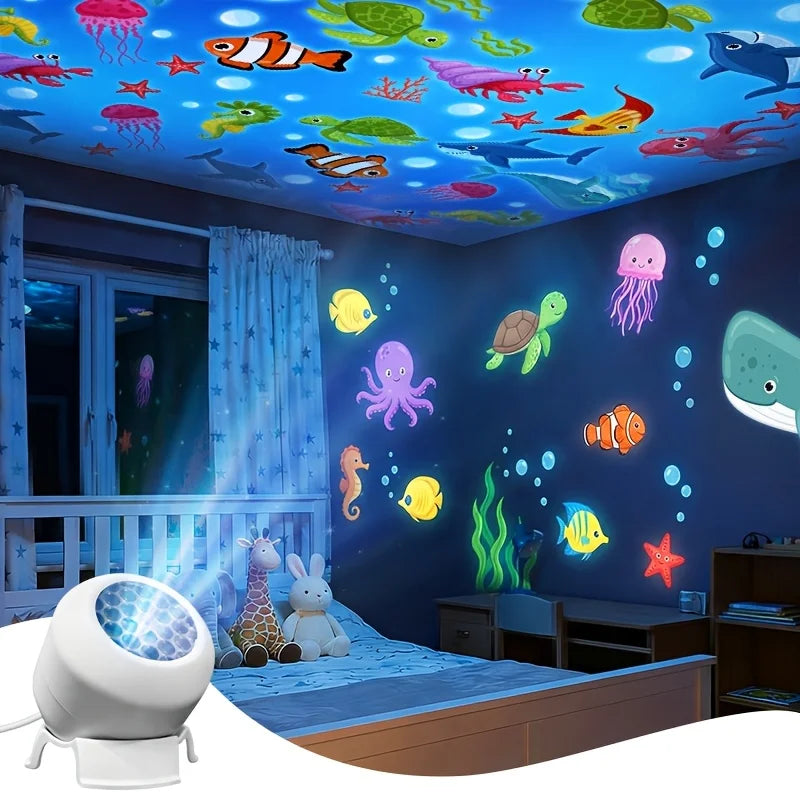 2026 LED Dynamic Projector USB Plug in Projection Night Light Adjustable Lighting for Home Christmas Parties Floor and Ceiling
