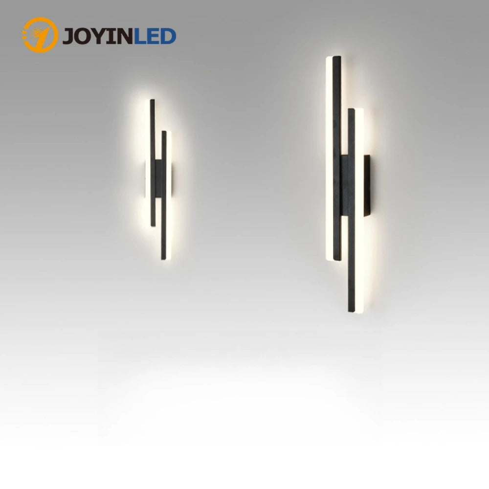 JOYINLED Modern Acrylic LampshadeLED Wall Lamp Sconce Copper Line Pipe Lighting for Bedroom Living Room Corridor Light Fixture