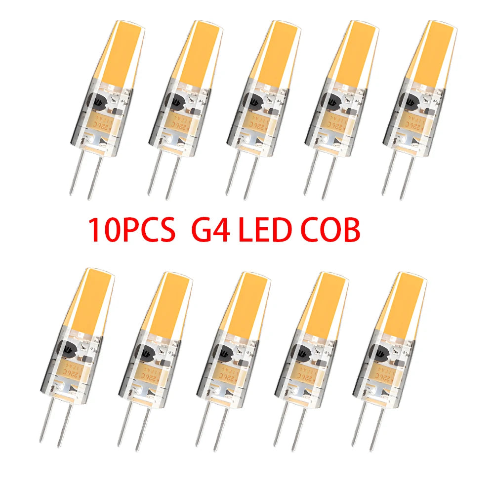 10Pcs G4 LED COB  Mini Lamp 3W Bulb AC DC 12V 220V Candle Lights Replace 30W 40W Halogen for Chandelier Spotlight