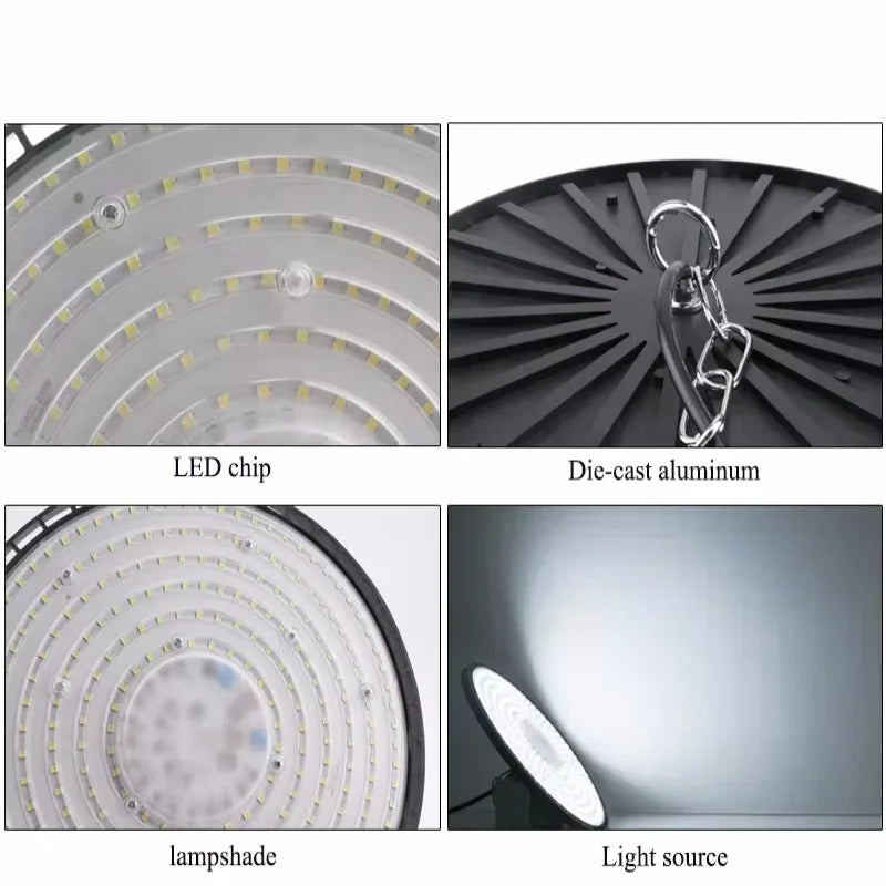 Super Bright 100/150/200W UFO LED High Bay Light Waterproof Commercial Industrial Market Warehouse Workshop Factory Garage Lamp