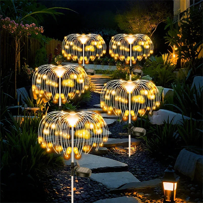 Outdoor LED Solar Patio Lights Waterproof Christmas Decor Firework Ground Socket Lights for Yard Garden Pathway Lawn Street 1PC