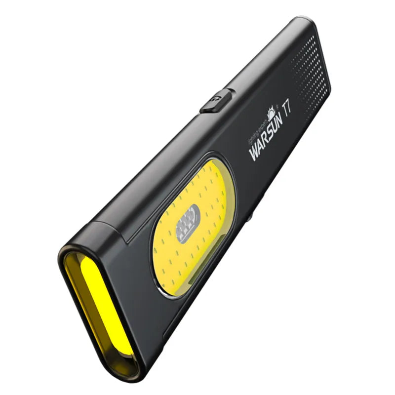 WARSUN T7 LED Torch Portable Mini Flashlight 800LM Rechargeable Pocket Light Magnetic Base Clip Work Light Hiking Fishing EDC