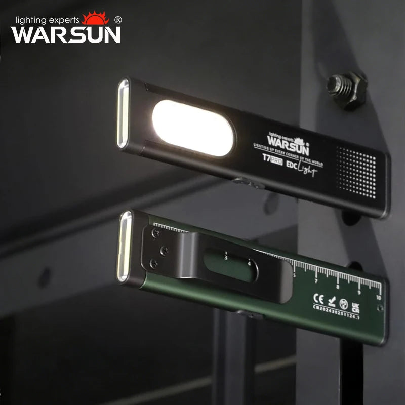 Warsun T7 LED Keychain Flashlight 650Lm Portable Mini Torch Light Pocket Lantern with Magnet Flood Work Light