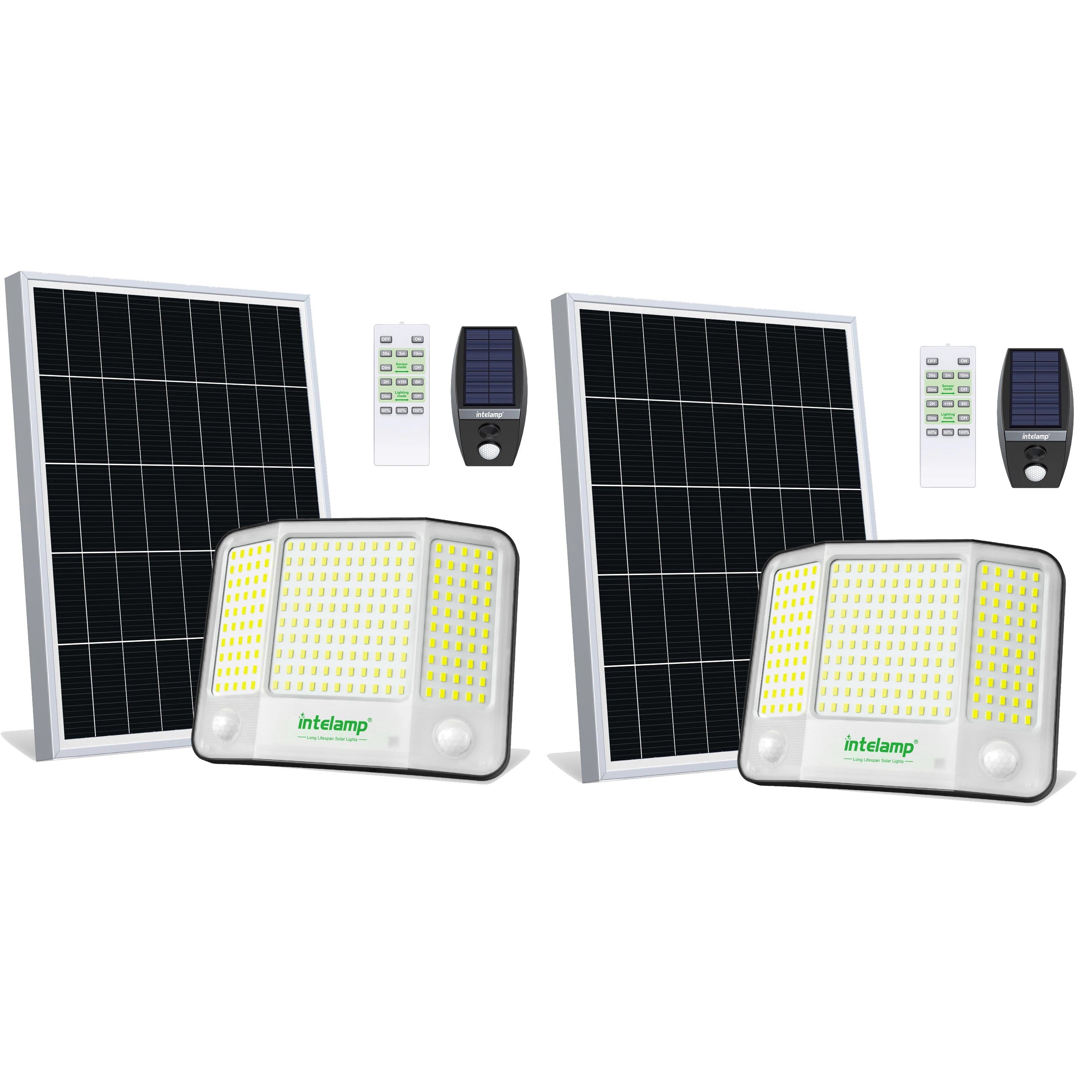 Intelamp 20000mAh Long Battery Life Solar Street Flood Lights Outdoor With Super Large Solar Panel Dual Sensors For Garden Yard