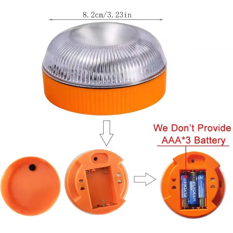 Waterproof LED Warning Beacon, Magnetic Emergency Strobe Light for Forklift, Truck, School Bus, Construction Vehicle, Roadside B