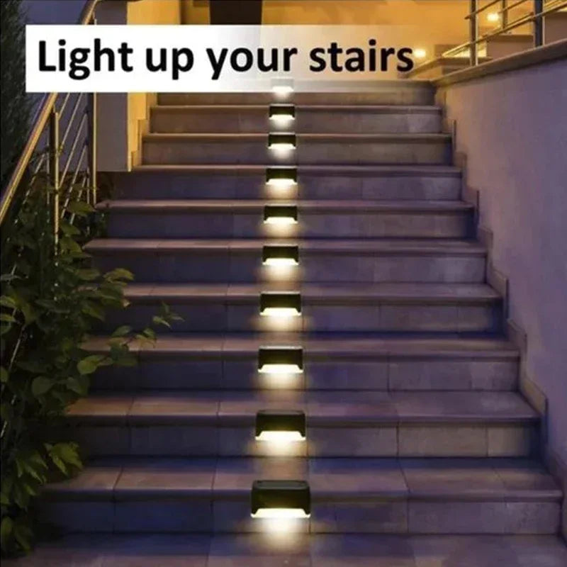 Solar Deck Lights Outdoor Step Lights Waterproof Led Solar Lamp for Railing Stairs Step Fence Yard Patio and Pathway