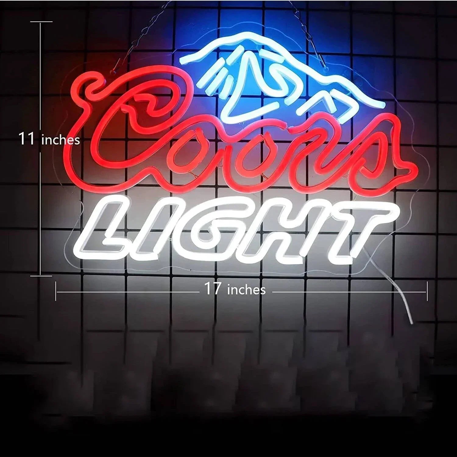 Coors Light Beer Neon Sign with Mountain Logo Design for Home Bar Man Cave Game Room Wall Decor Vibrant Lighting Unique Gift